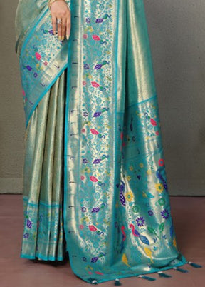 Firoza Banarasi Silk Saree With Blouse Piece