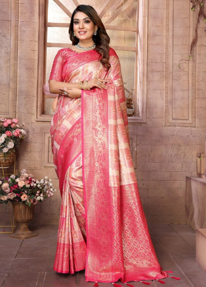 Multicolor Banarasi Silk Saree With Blouse Piece