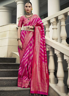 Rani Banarasi Silk Saree With Blouse Piece