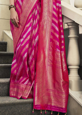 Rani Banarasi Silk Saree With Blouse Piece