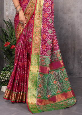 Multicolor Spun Silk Saree With Blouse Piece