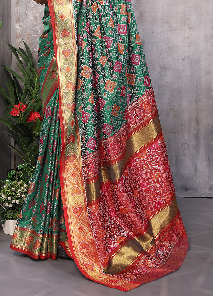 Multicolor Spun Silk Saree With Blouse Piece