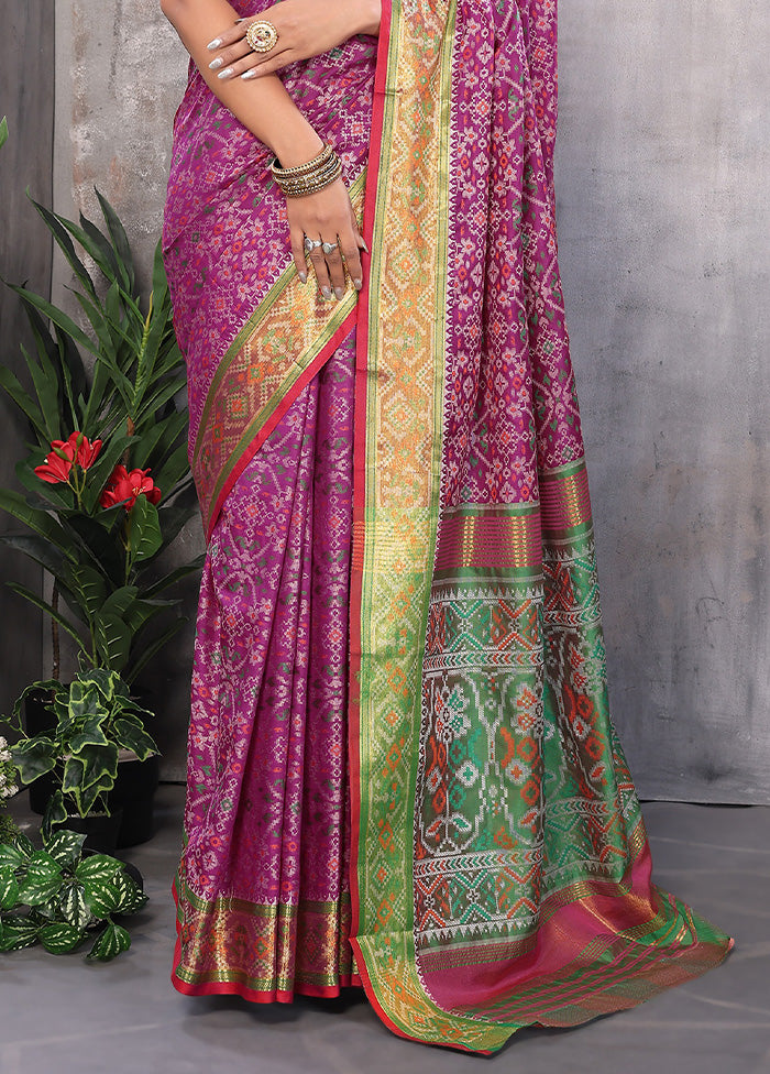 Multicolor Spun Silk Saree With Blouse Piece