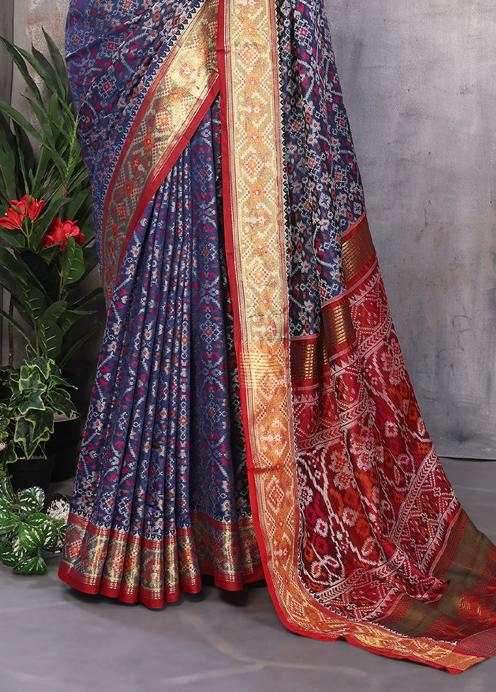 Multicolor Spun Silk Saree With Blouse Piece