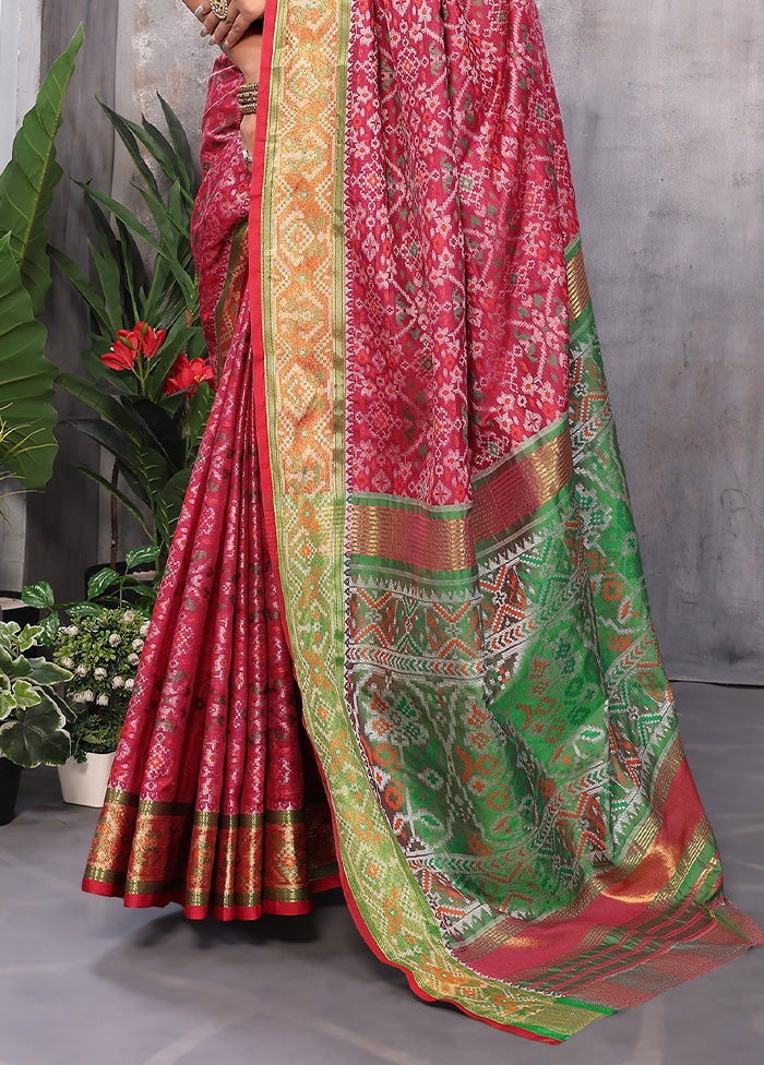 Multicolor Spun Silk Saree With Blouse Piece