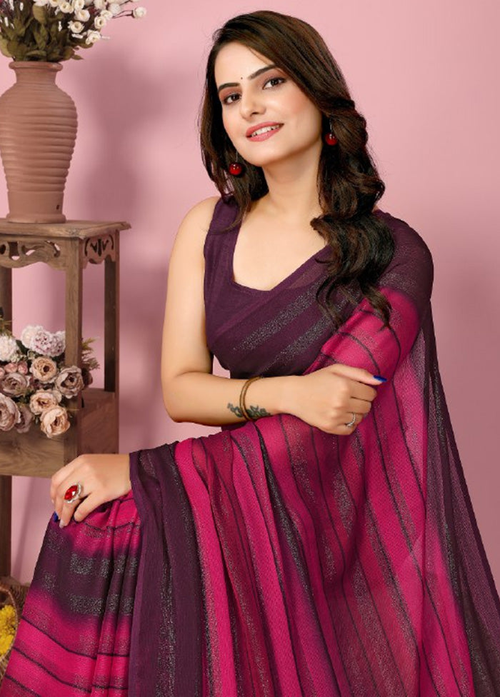 Multicolor Spun Silk Saree With Blouse Piece