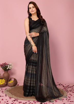 Multicolor Spun Silk Saree With Blouse Piece