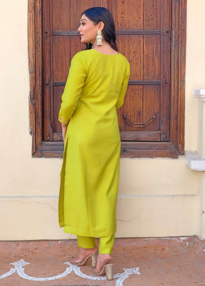 3 Pc Lemon Readymade Rayon Suit Set