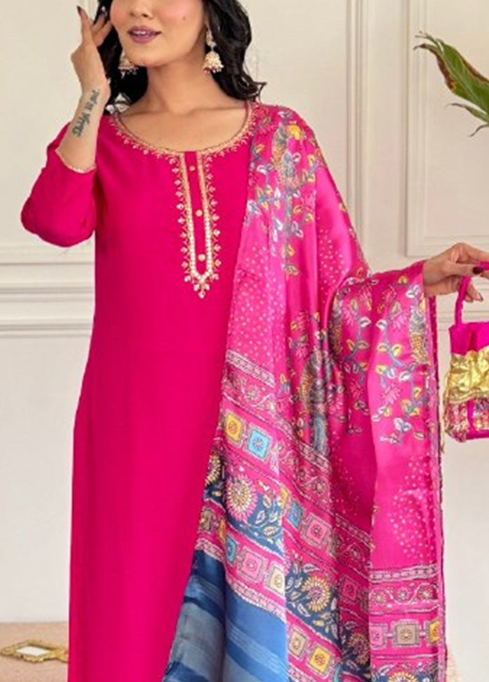 3 Pc Rani Readymade Viscose Suit Set