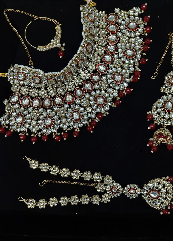 Maroon Alloy Jewellery Set