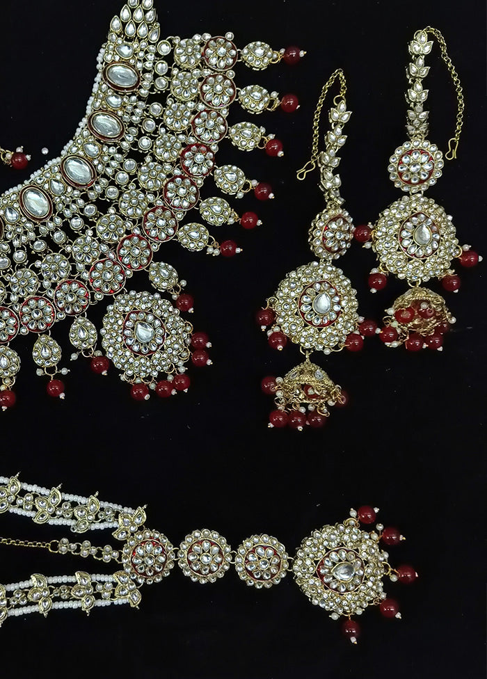 Maroon Alloy Jewellery Set