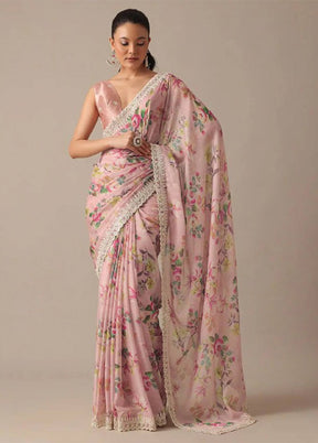 Multicolor Georgette Saree With Blouse Piece