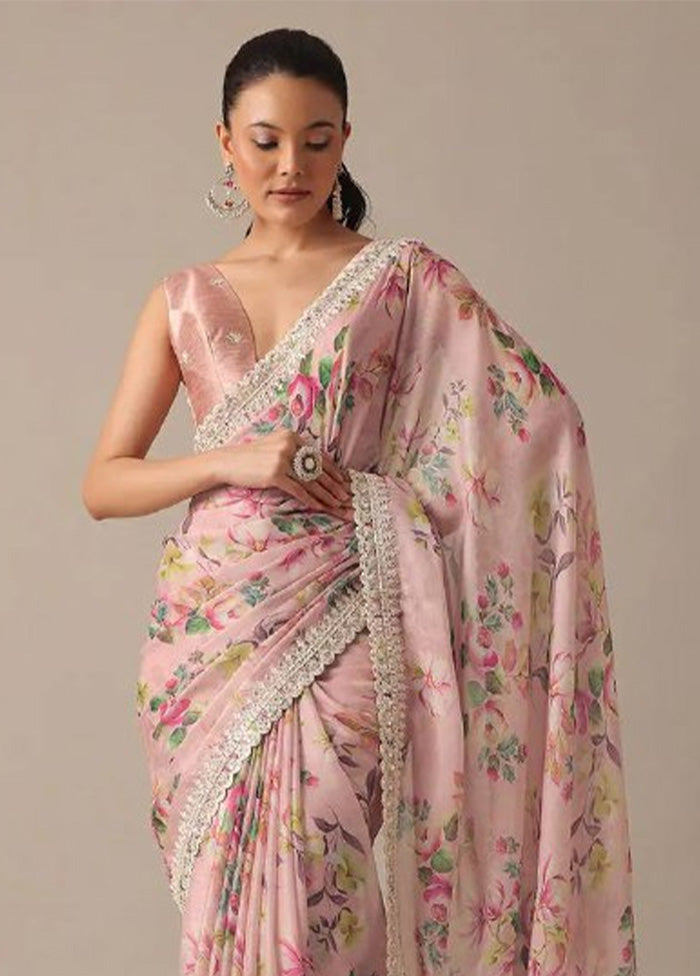 Multicolor Georgette Saree With Blouse Piece