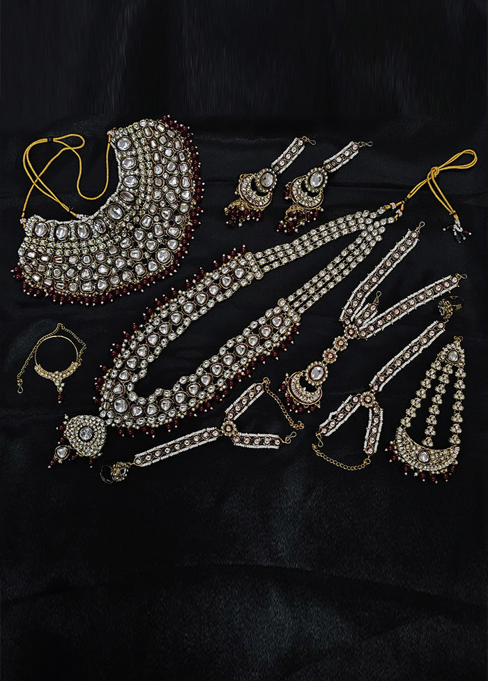 Maroon Alloy Jewellery Set