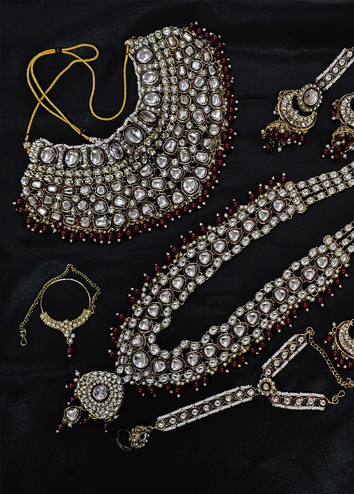 Maroon Alloy Jewellery Set