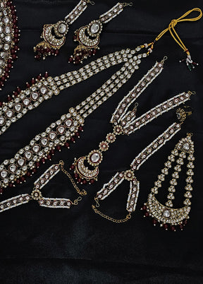 Maroon Alloy Jewellery Set