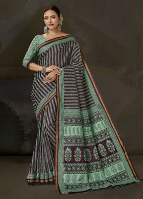 Multicolor Cotton Saree With Blouse Piece