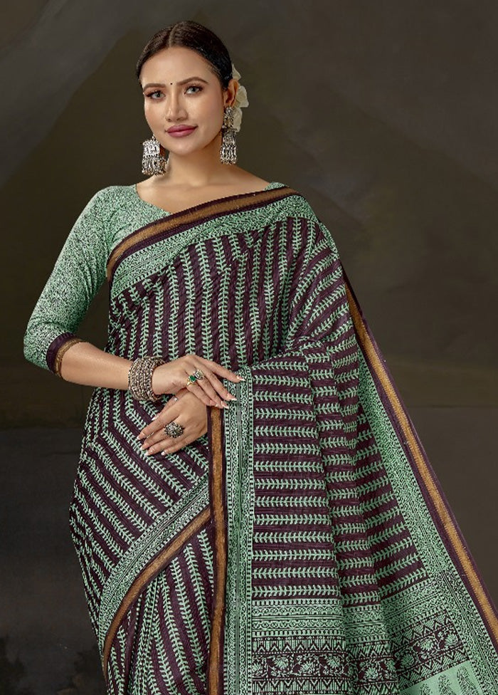 Multicolor Cotton Saree With Blouse Piece