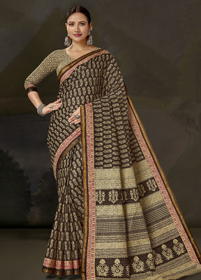 Multicolor Cotton Saree With Blouse Piece