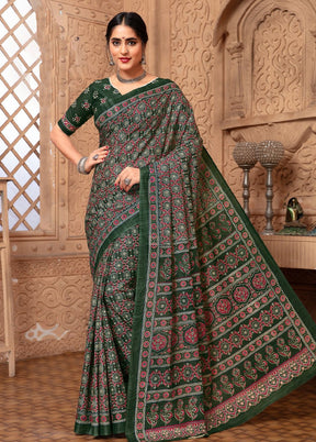 Multicolor Cotton Saree With Blouse Piece