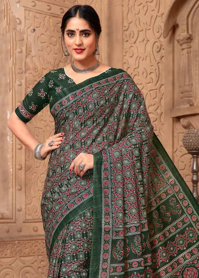 Multicolor Cotton Saree With Blouse Piece