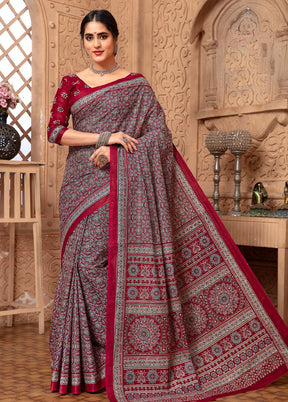 Multicolor Cotton Saree With Blouse Piece