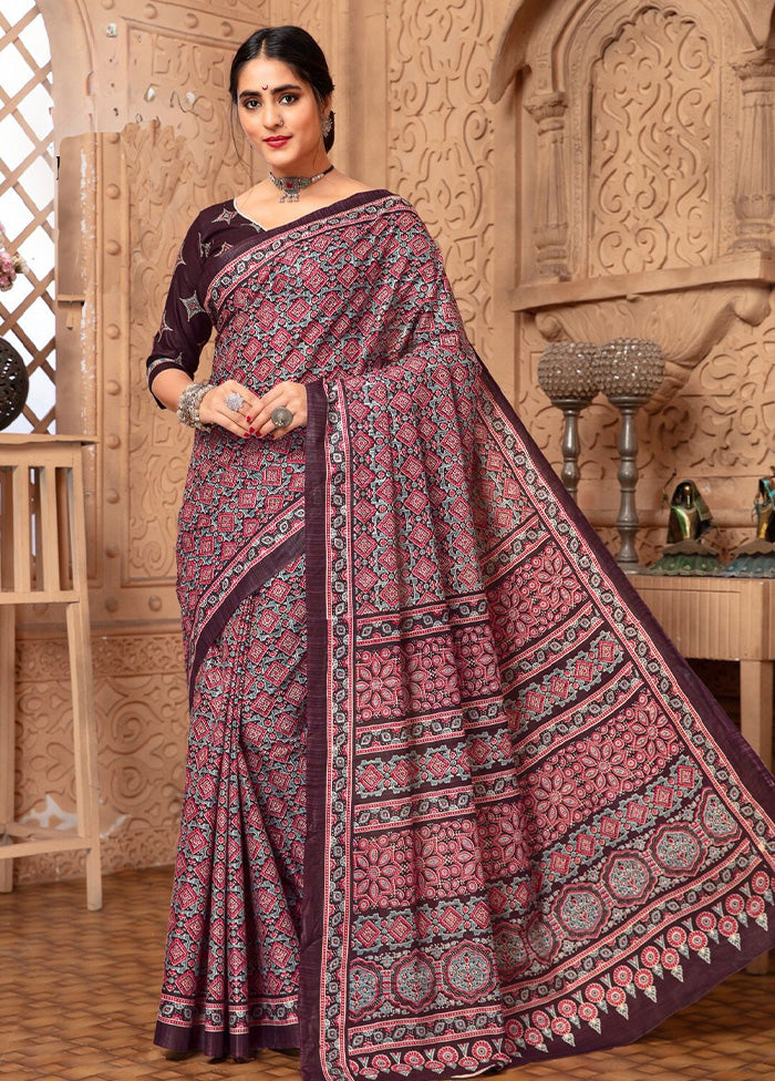 Multicolor Cotton Saree With Blouse Piece