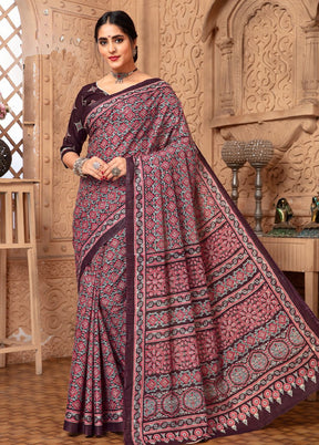 Multicolor Cotton Saree With Blouse Piece