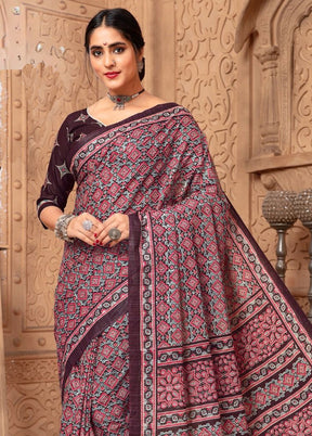 Multicolor Cotton Saree With Blouse Piece