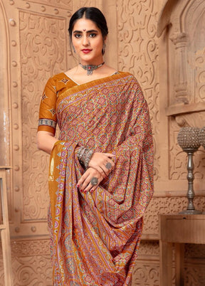 Multicolor Cotton Saree With Blouse Piece