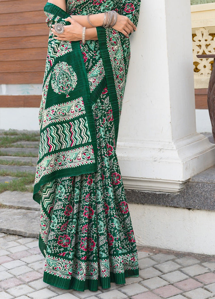 Multicolor Cotton Saree With Blouse Piece