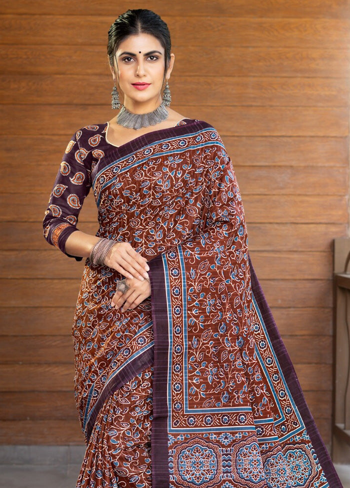 Multicolor Cotton Saree With Blouse Piece