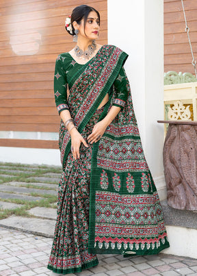 Multicolor Cotton Saree With Blouse Piece