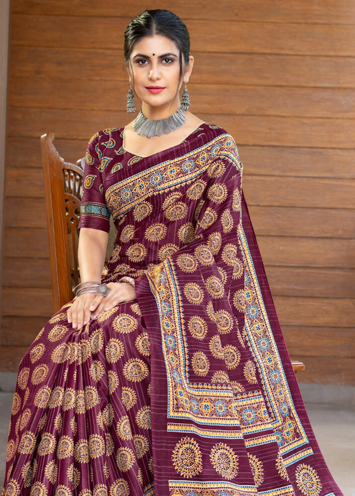 Multicolor Cotton Saree With Blouse Piece