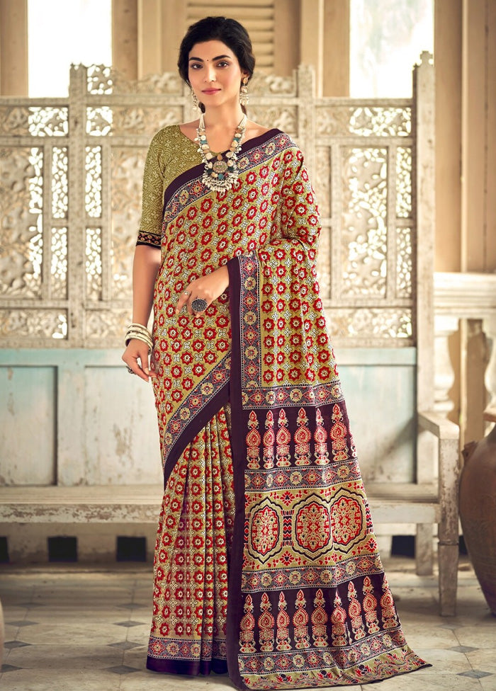 Multicolor Cotton Saree With Blouse Piece