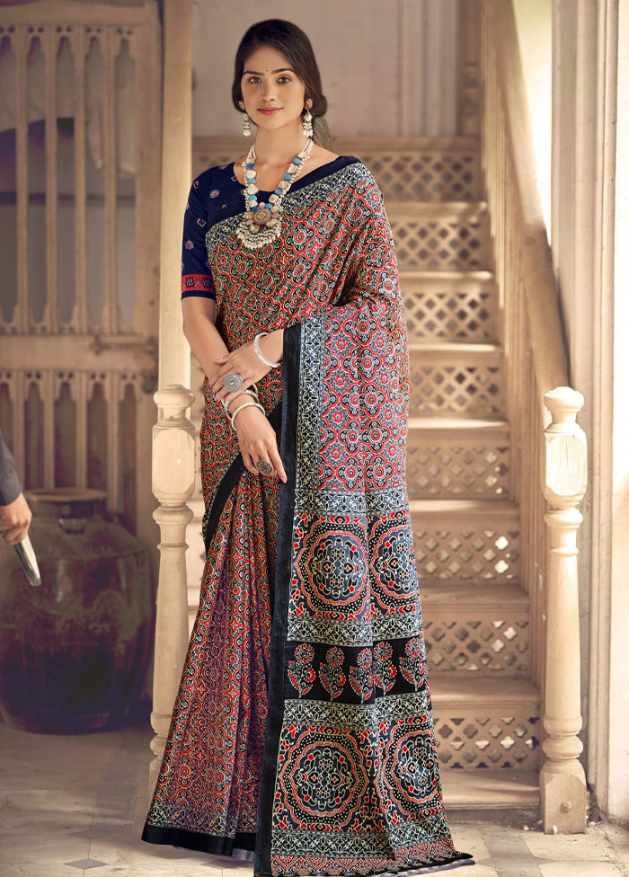 Multicolor Cotton Saree With Blouse Piece