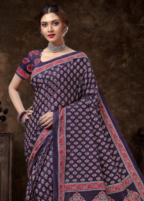 Multicolor Cotton Saree With Blouse Piece