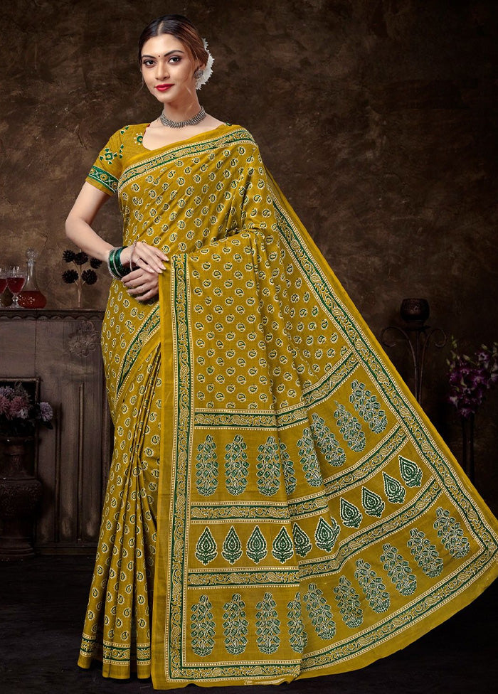 Multicolor Cotton Saree With Blouse Piece