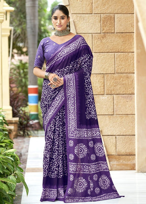 Multicolor Cotton Saree With Blouse Piece