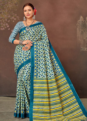 Multicolor Cotton Saree With Blouse Piece