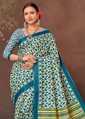 Multicolor Cotton Saree With Blouse Piece