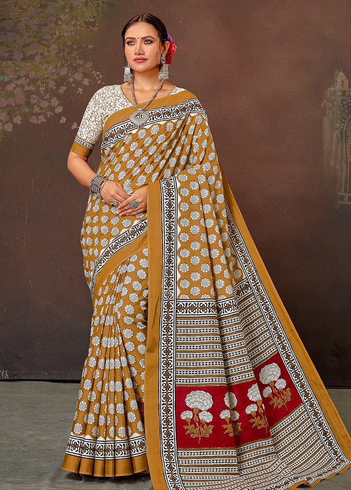 Multicolor Cotton Saree With Blouse Piece