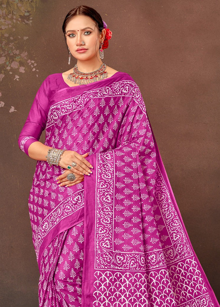 Multicolor Cotton Saree With Blouse Piece