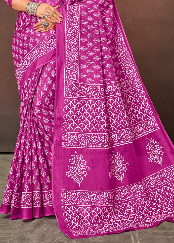 Multicolor Cotton Saree With Blouse Piece