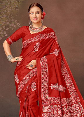 Multicolor Cotton Saree With Blouse Piece