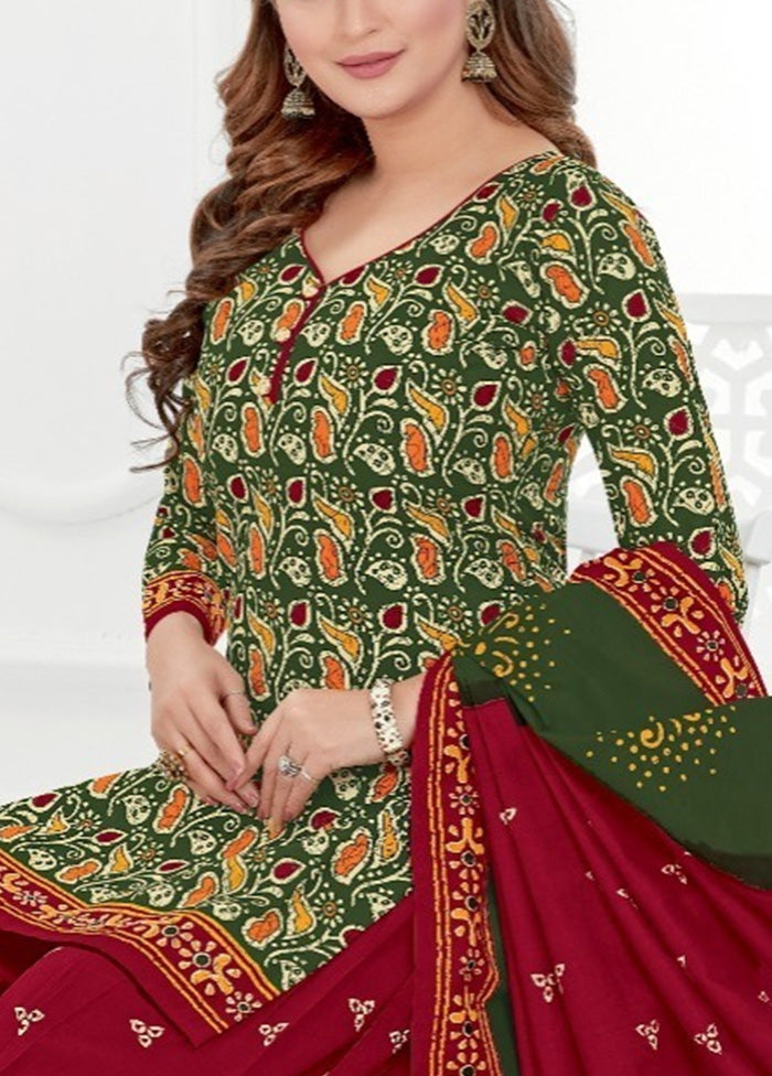 3 Pc Multicolor Pure Readymade Cotton Suit Set