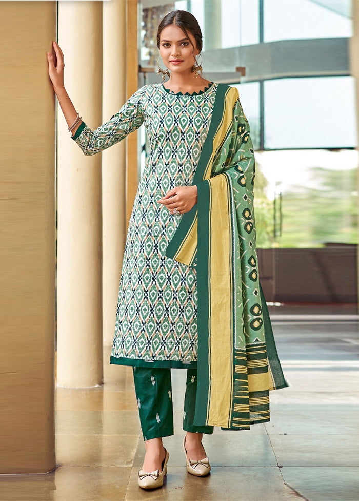 3 Pc Multicolor Pure Readymade Cotton Suit Set