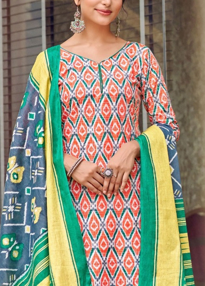 3 Pc Multicolor Pure Readymade Cotton Suit Set