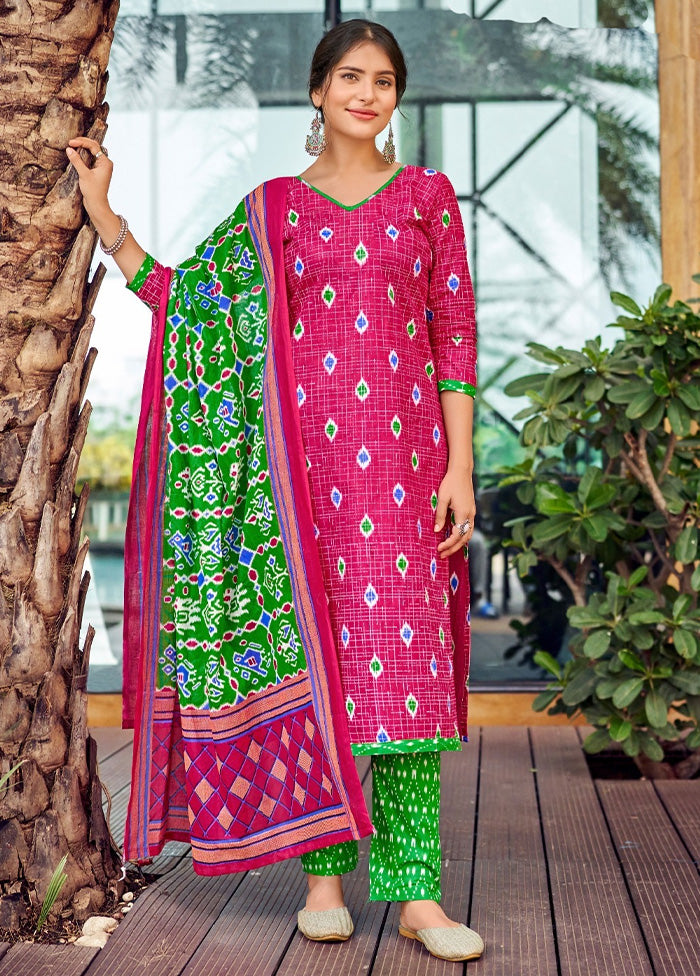 3 Pc Multicolor Pure Readymade Cotton Suit Set