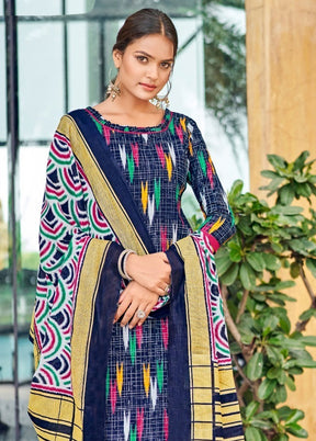 3 Pc Multicolor Pure Readymade Cotton Suit Set